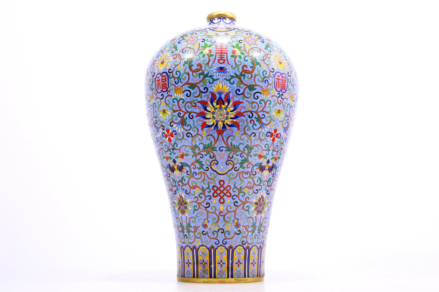 A Wonderful Cloisonne 'Scrolling Lotus' Vase