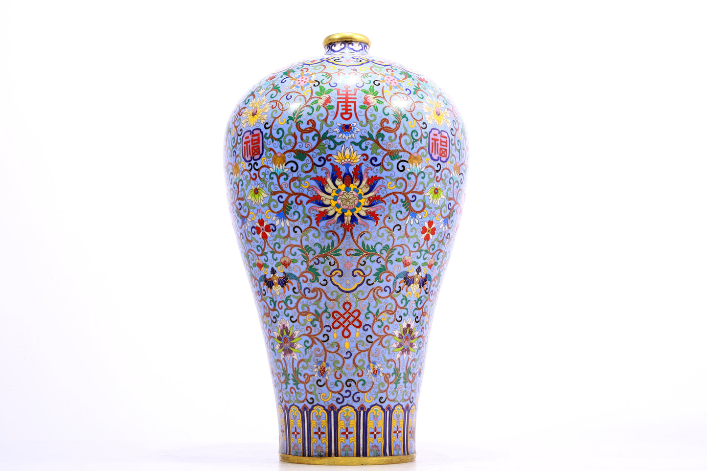 A Wonderful Cloisonne 'Scrolling Lotus' Vase