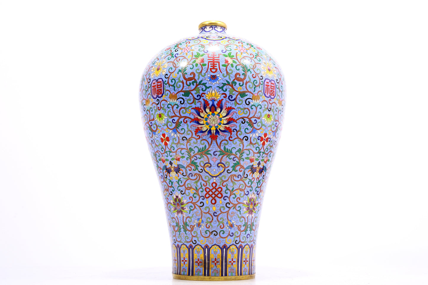 A Wonderful Cloisonne 'Scrolling Lotus' Vase