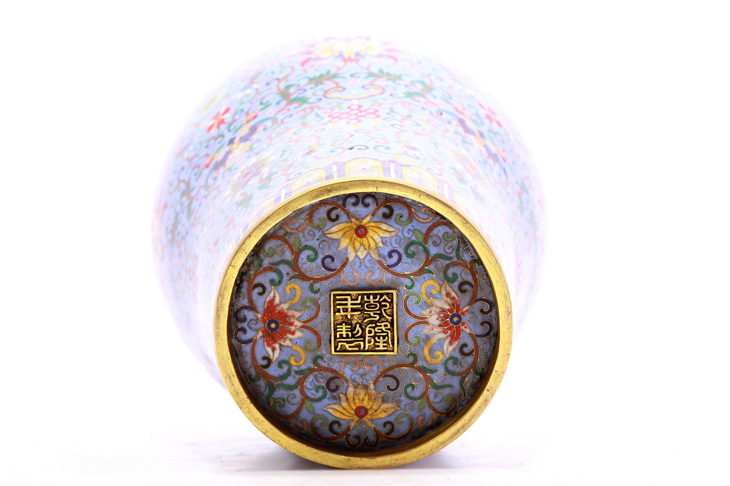 A Wonderful Cloisonne 'Scrolling Lotus' Vase