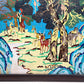 Precious Cloisonne 'Pine, Deer, Landscape' Hanging Screen