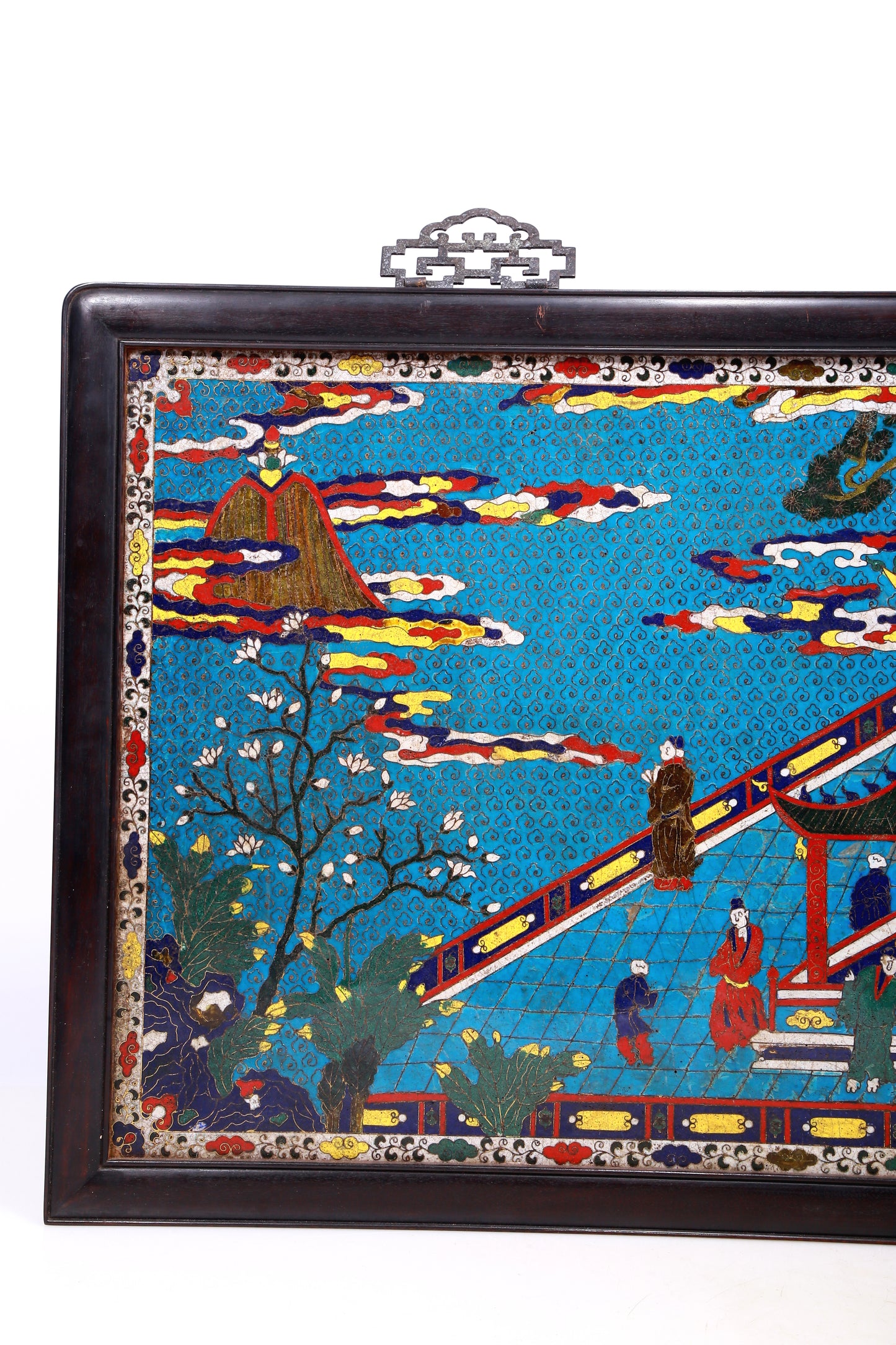 A Precious Cloisonne 'Figure& Landscape' Hanging Screen