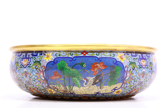 A cloisonne lotus pattern pen washer