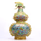 A cloisonné 'Landscape Figure' bottle in the shape of a gourd