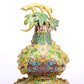 A cloisonné 'Landscape Figure' bottle in the shape of a gourd