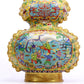 A cloisonné 'Landscape Figure' bottle in the shape of a gourd