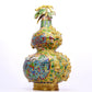 A cloisonné 'Landscape Figure' bottle in the shape of a gourd