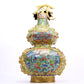 A cloisonné 'Landscape Figure' bottle in the shape of a gourd