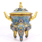 A Fabulous Cloisonne 'Scrolling Lotus' Censer And Cover