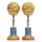 A Pair of Cloisonne 'Auspicious Cloud, Dragon, Phoenix' Cap Stand