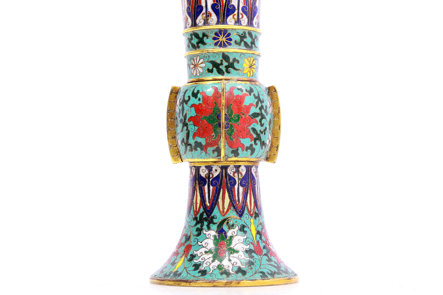 A pair of cloisonné vases with lotus pattern