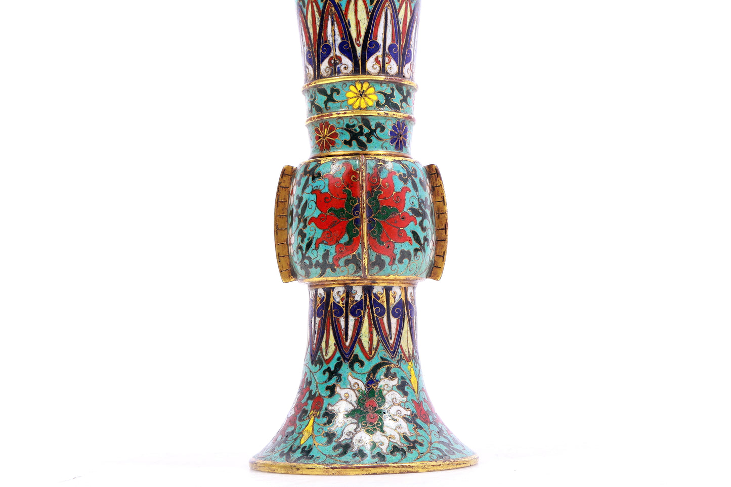 A pair of cloisonné vases with lotus pattern