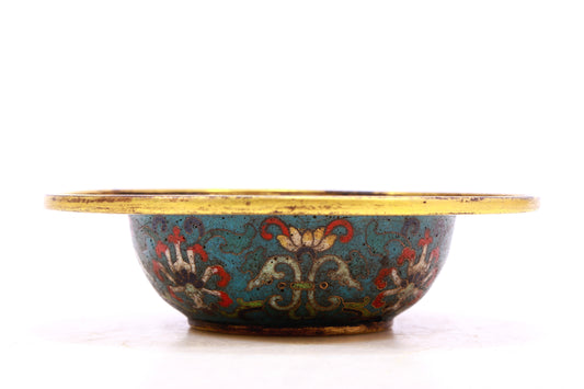 A cloisonné basin with lotus pattern