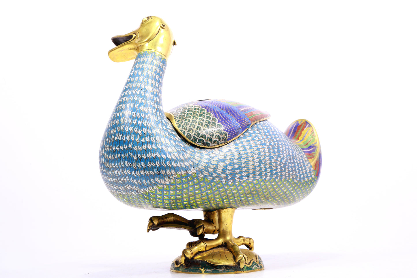 A Wonderful Cloisonne Duck-Form Censer