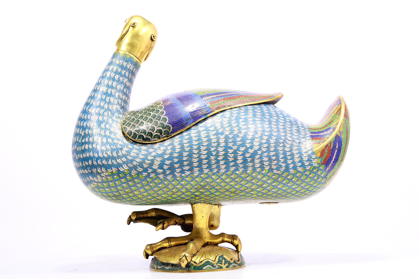 A Wonderful Cloisonne Duck-Form Censer