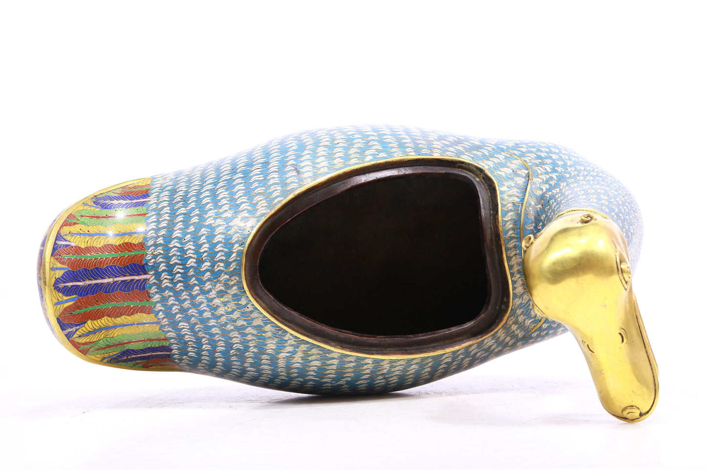 A Wonderful Cloisonne Duck-Form Censer