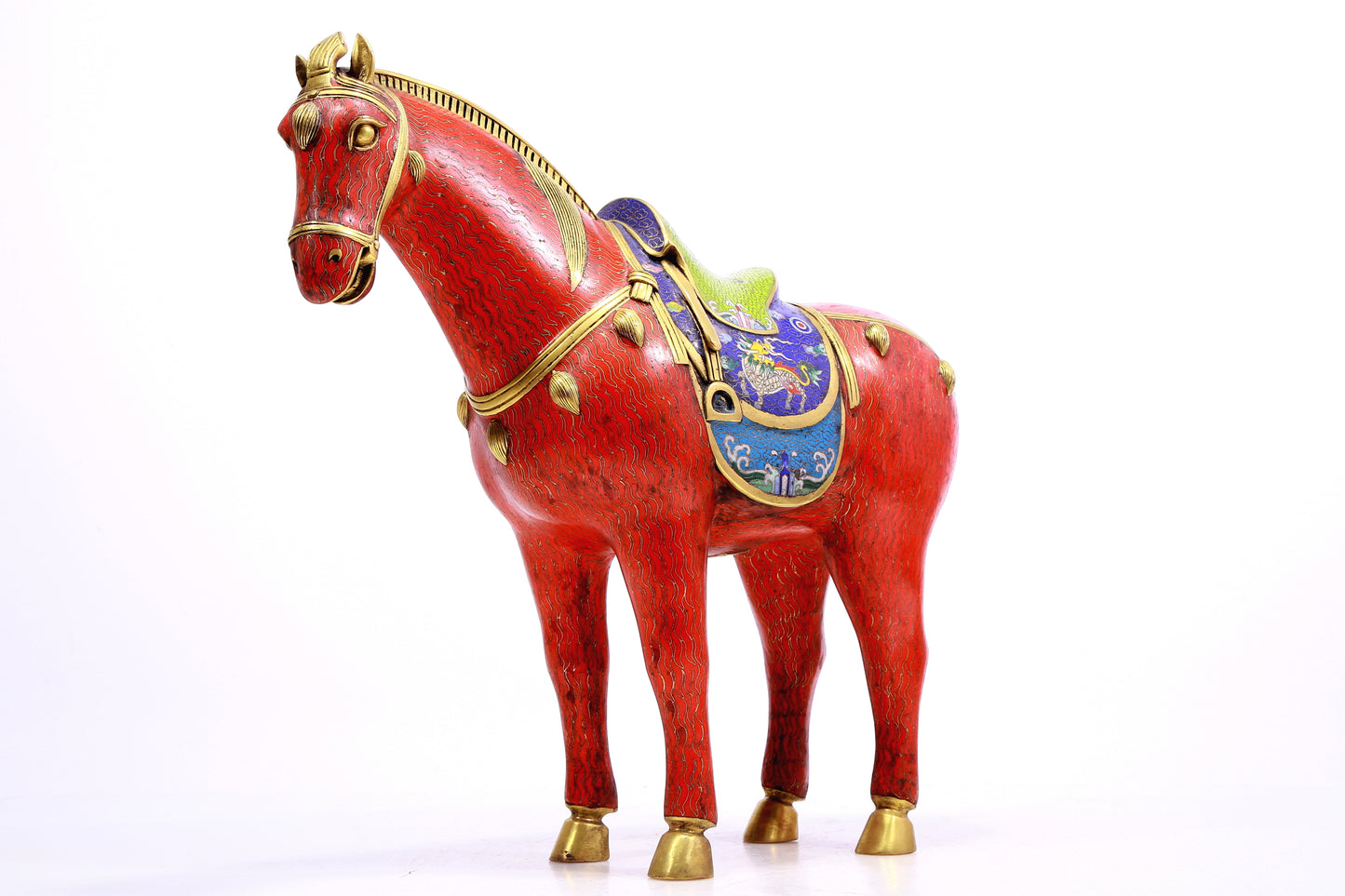 A cloisonné horse ornament