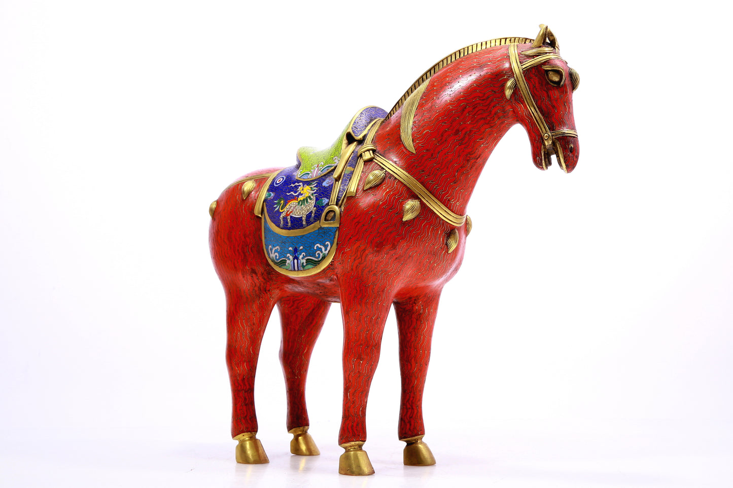 A cloisonné horse ornament