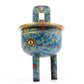 A Superb Cloisonne 'Scrolling Lotus' Tripod Censer