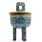 A Superb Cloisonne 'Scrolling Lotus' Tripod Censer