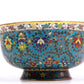 A Gorgeous Cloisonne 'Scrolling Lotus& Weapons Of The Eight Immortals' Bowl