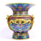 A cloisonné vase with 'Twinkle lotus and animal face' pattern