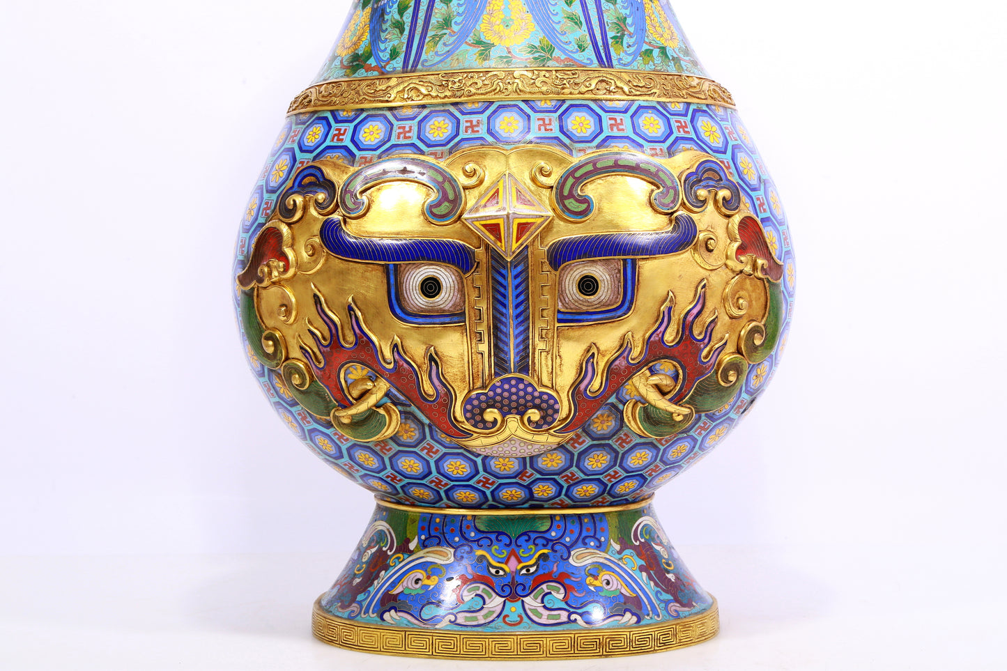 A Precious Cloisonne 'Taotie' Vase