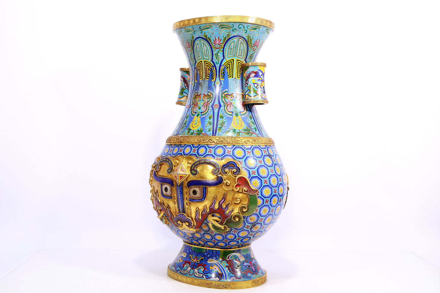 A Precious Cloisonne 'Taotie' Vase