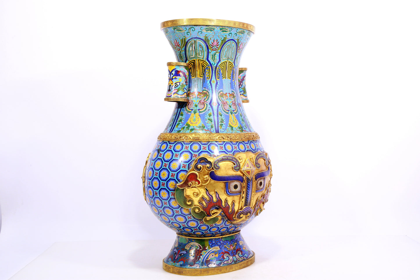 A Precious Cloisonne 'Taotie' Vase