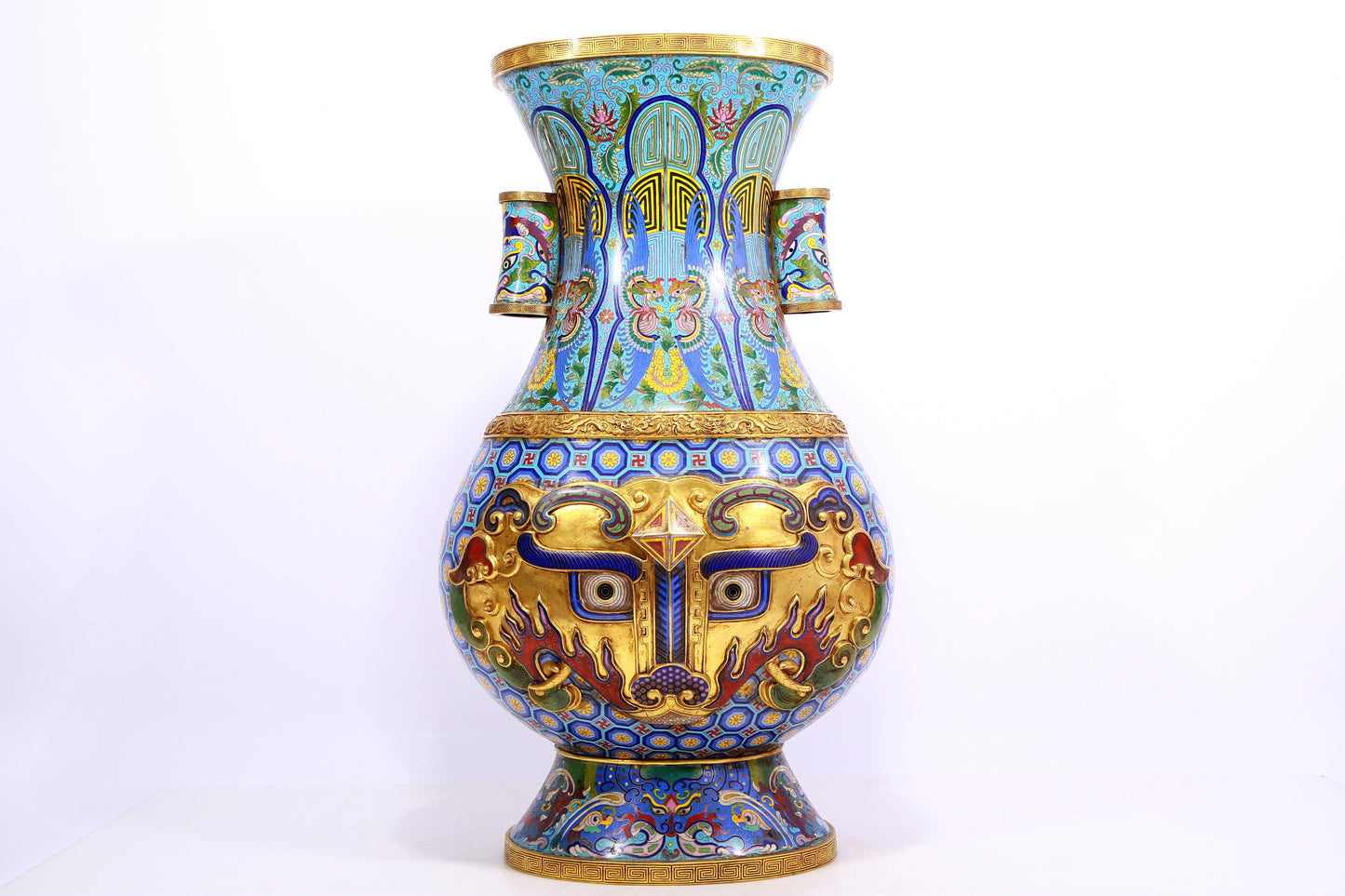 A Precious Cloisonne 'Taotie' Vase