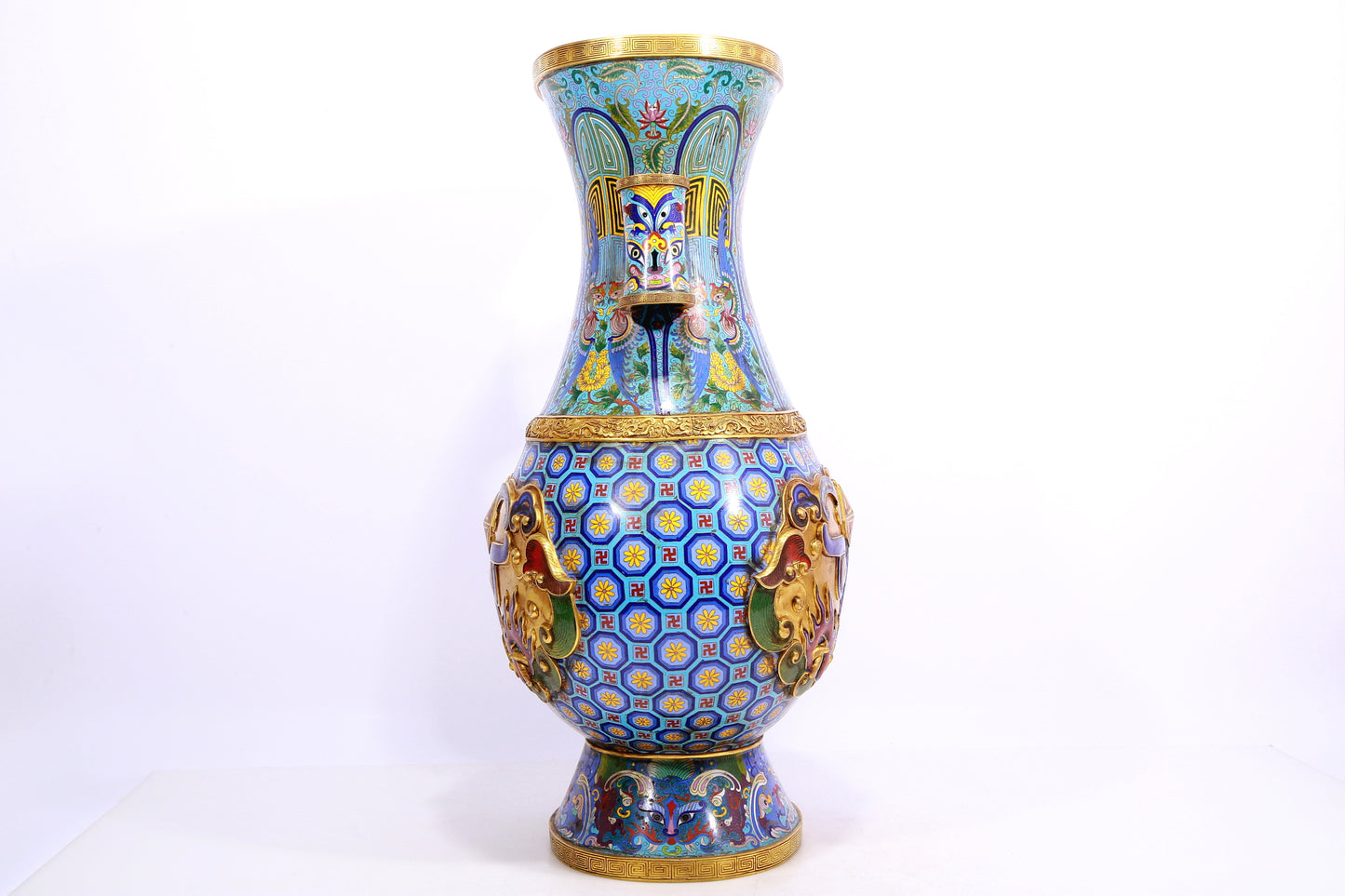 A Precious Cloisonne 'Taotie' Vase