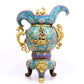 A cloisonné 'Twinkle lotus and Chilong' pattern three-legged ewer