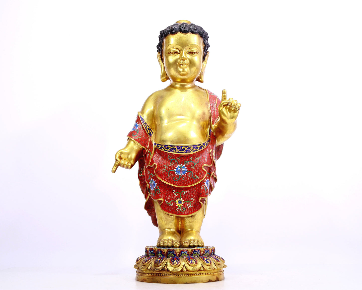 A cloisonné statue of Gautama Buddha