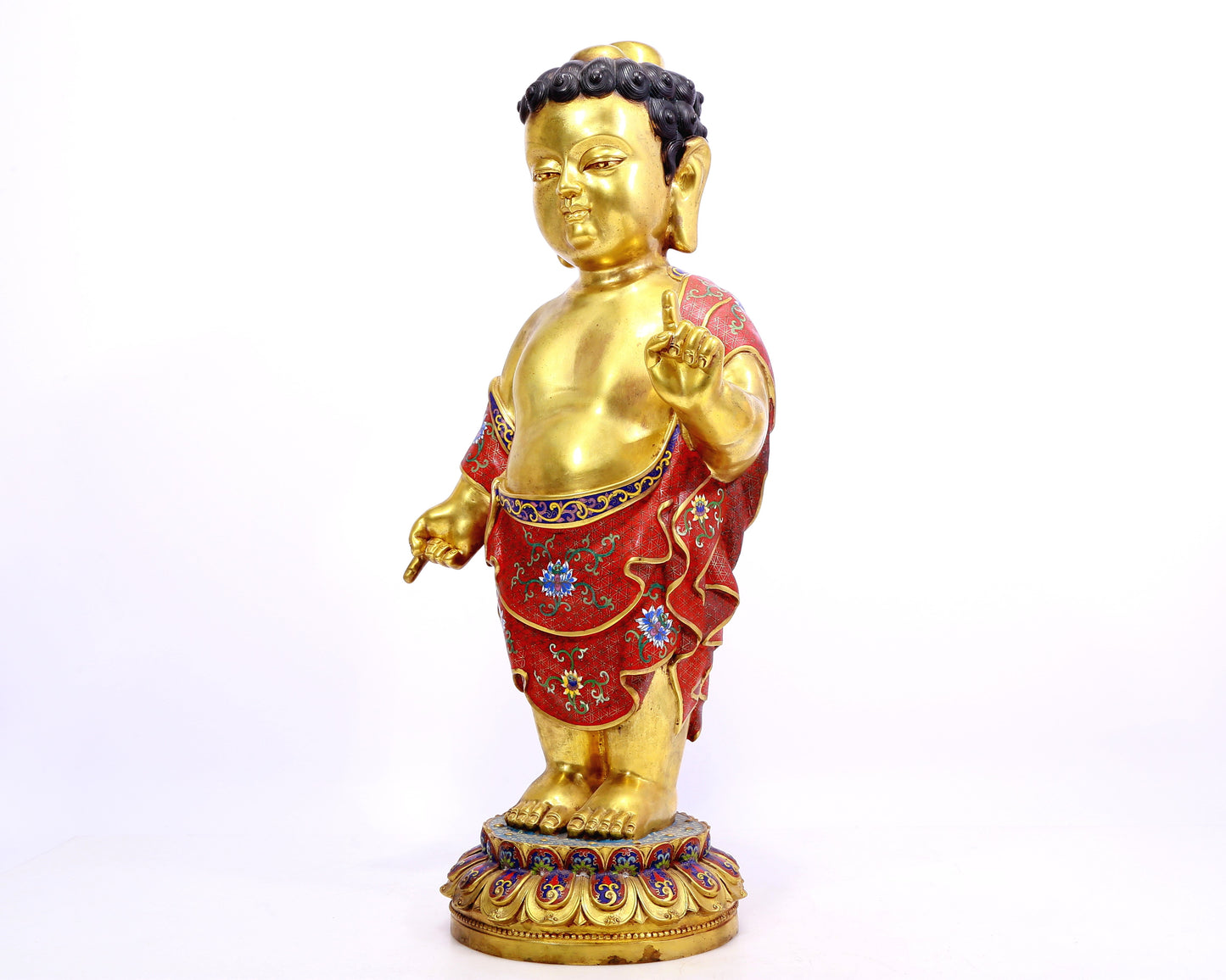 A cloisonné statue of Gautama Buddha