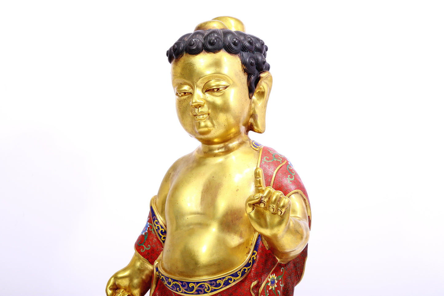 A cloisonné statue of Gautama Buddha