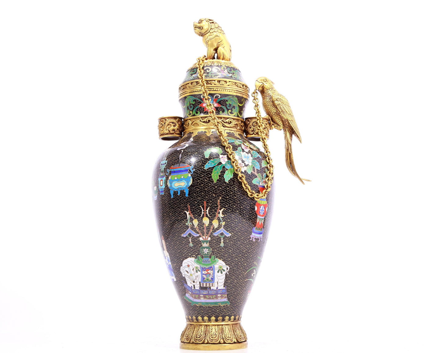 Brilliant Cloisonne 'Bird& Flower' Vase