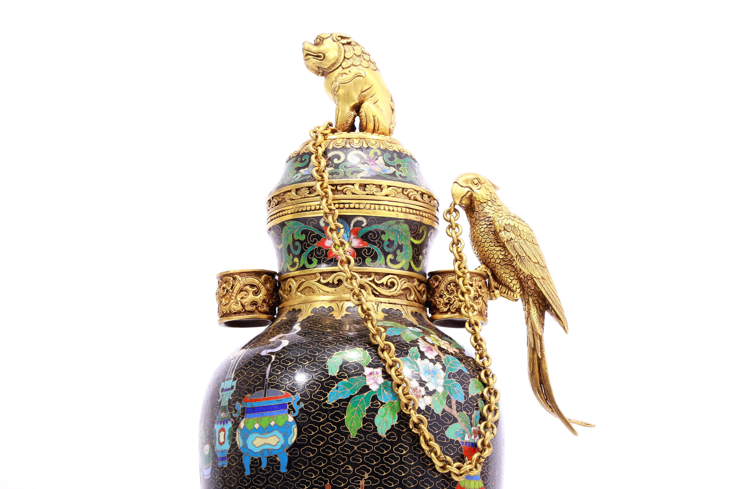 Brilliant Cloisonne 'Bird& Flower' Vase