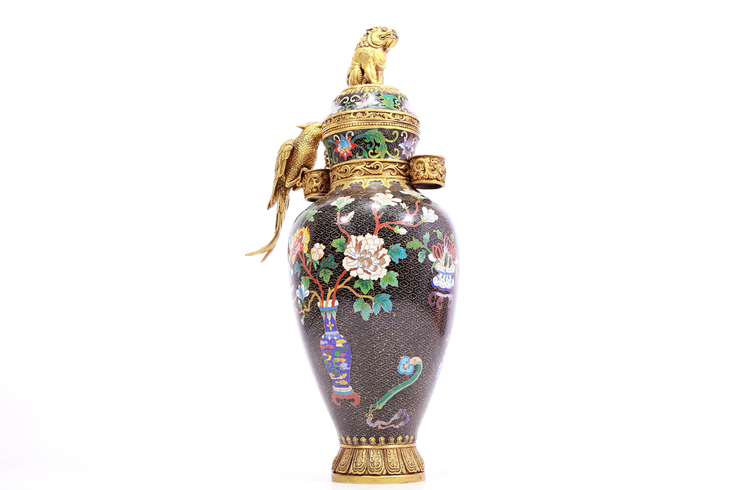 Brilliant Cloisonne 'Bird& Flower' Vase