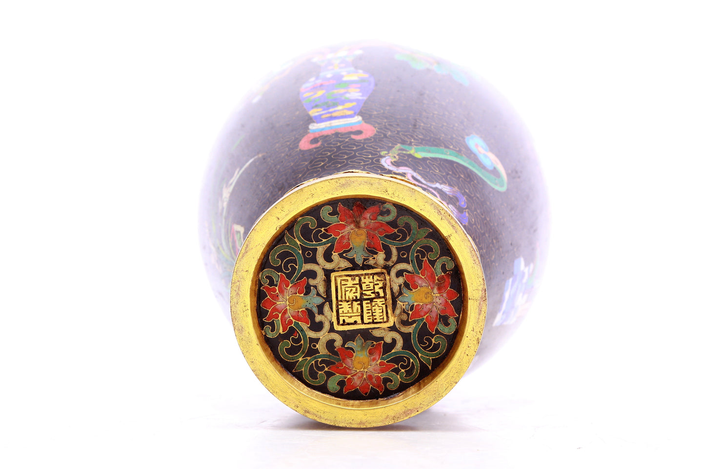 Brilliant Cloisonne 'Bird& Flower' Vase