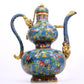 A Wonderful Cloisonne 'Flower& Bat' Gourd-Form Ewer