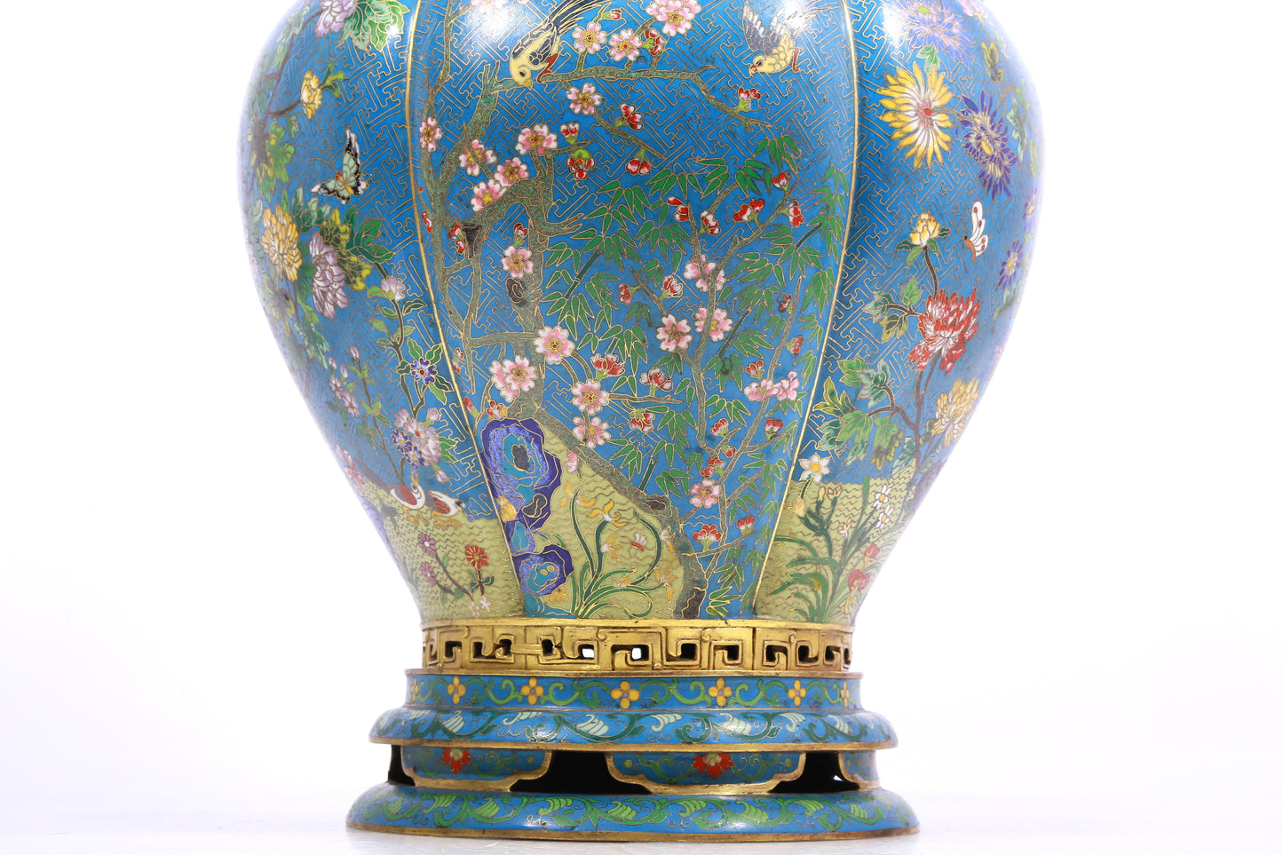 cloisonné flower and bird pattern amphora