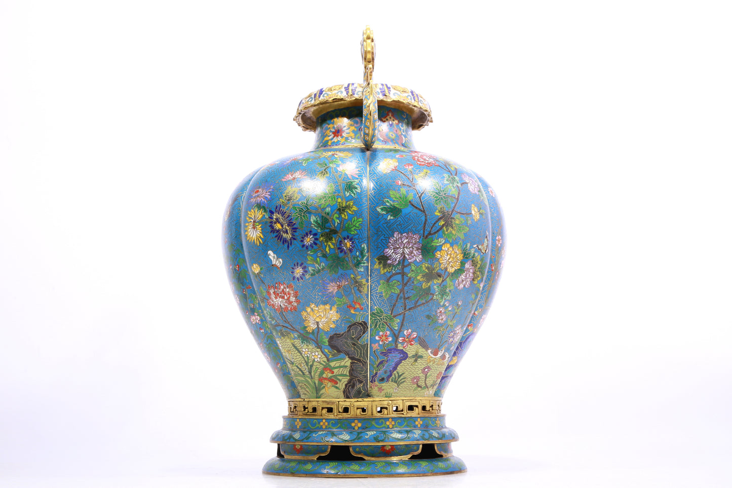 cloisonné flower and bird pattern amphora