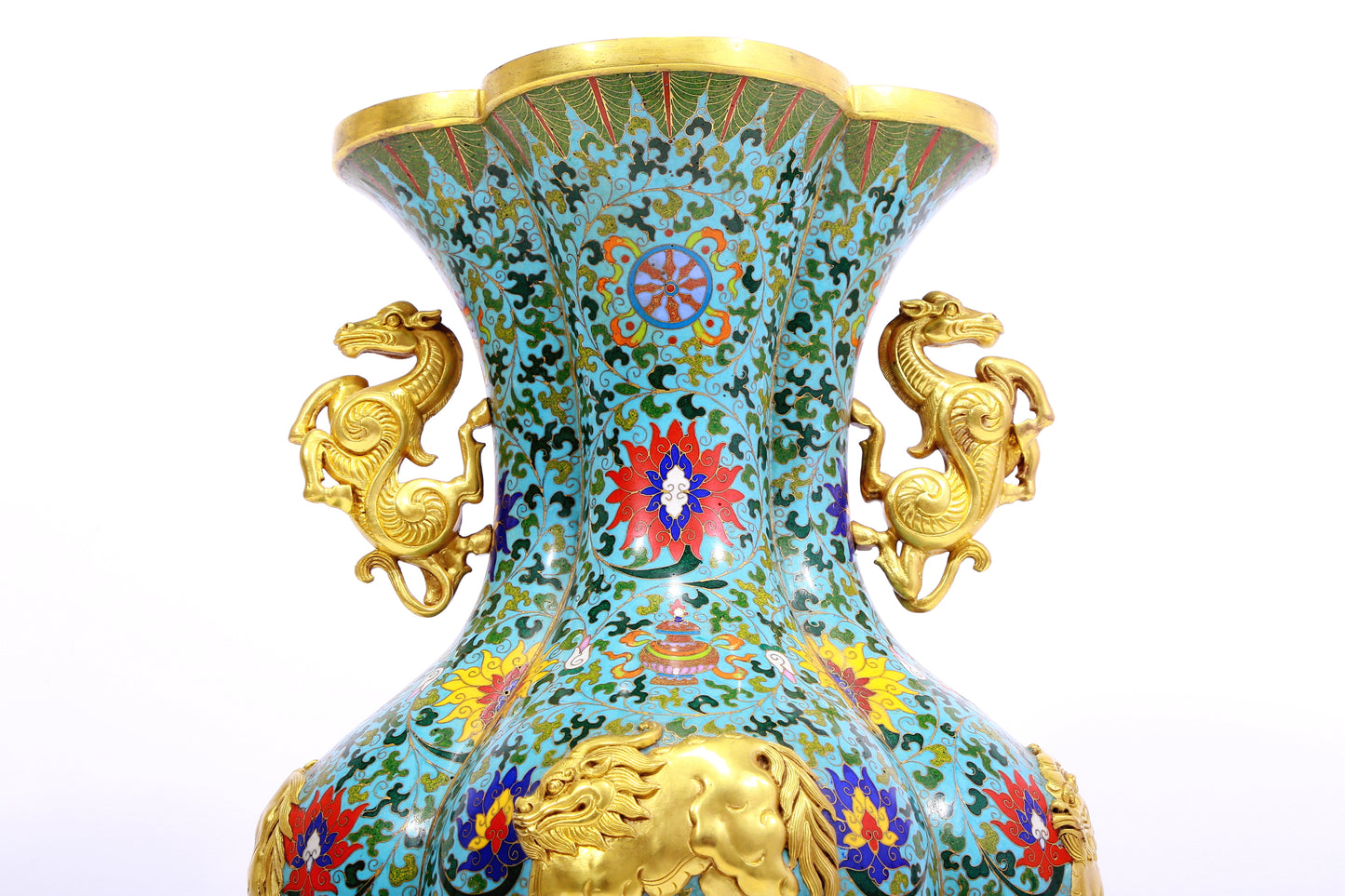 A Fabulous Cloisonne 'Scrolling Lotus' Vase