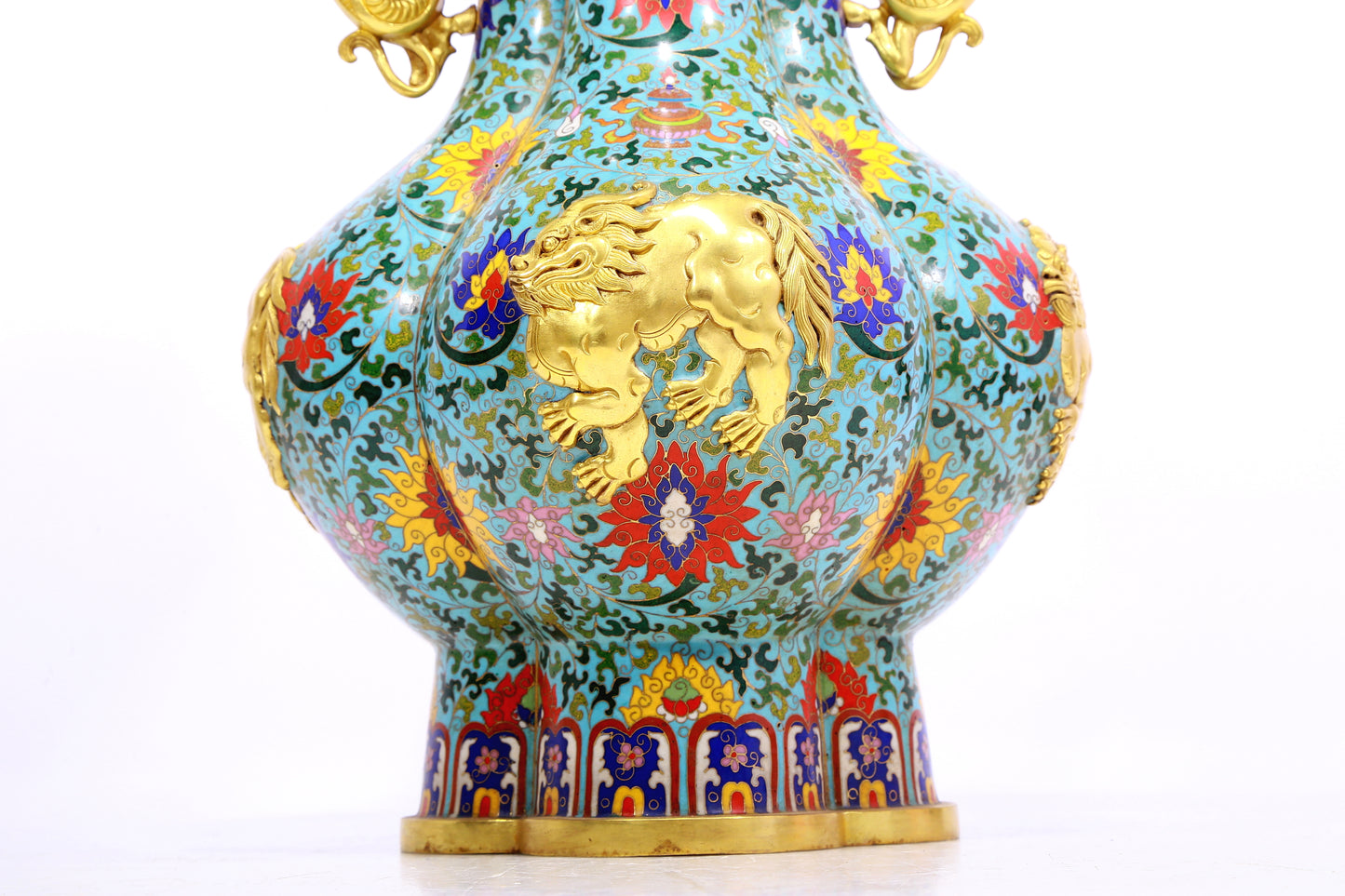 A Fabulous Cloisonne 'Scrolling Lotus' Vase