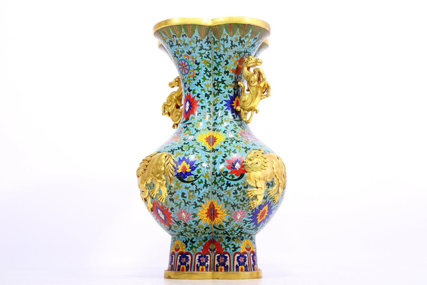 A Fabulous Cloisonne 'Scrolling Lotus' Vase