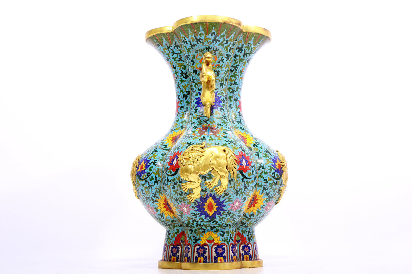 A Fabulous Cloisonne 'Scrolling Lotus' Vase