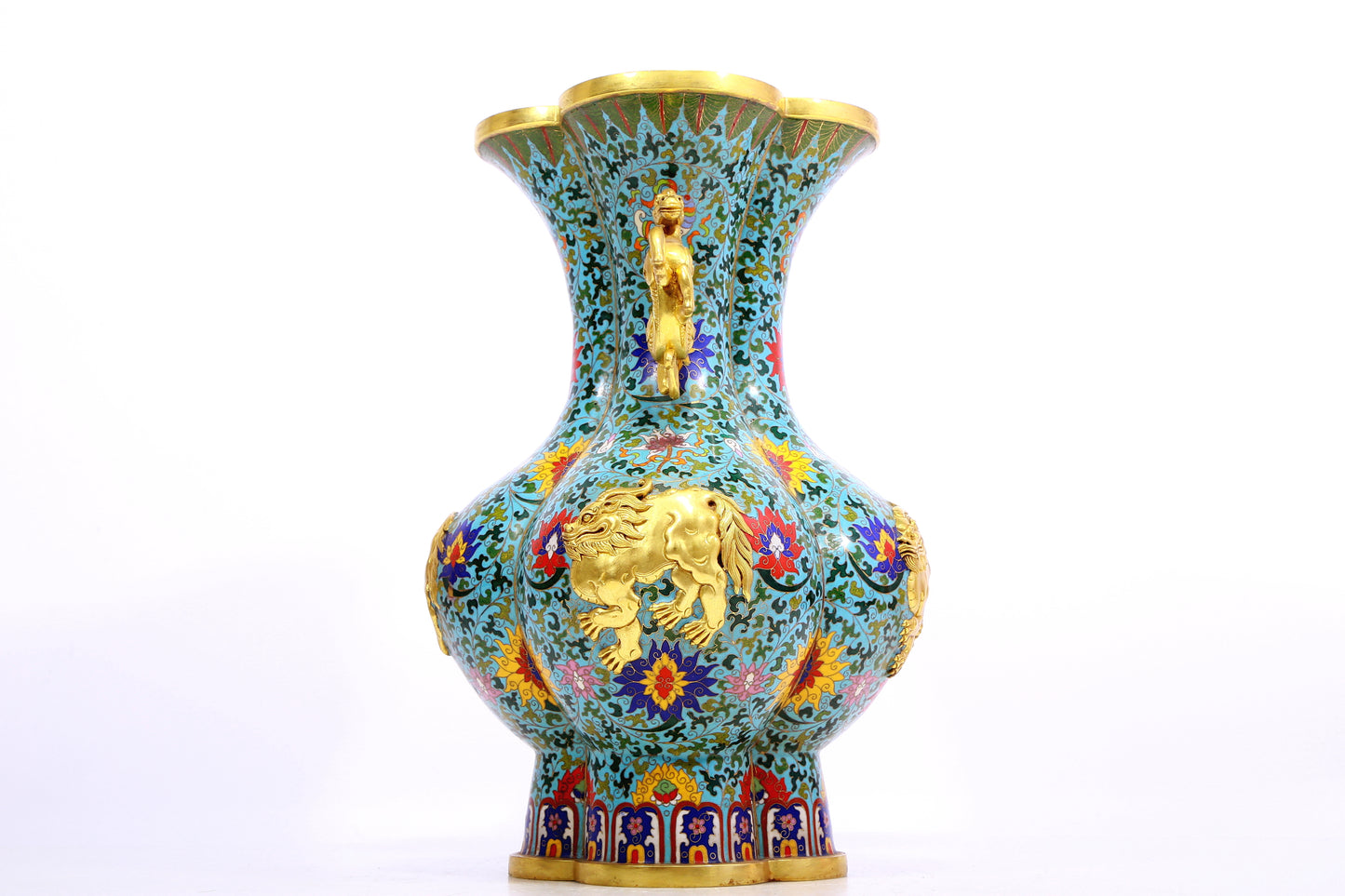 A Fabulous Cloisonne 'Scrolling Lotus' Vase