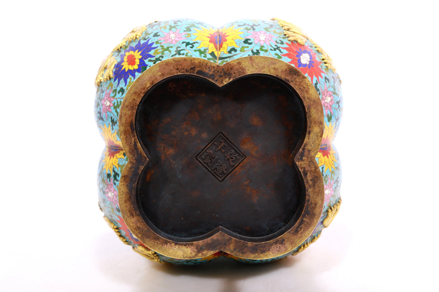 A Fabulous Cloisonne 'Scrolling Lotus' Vase