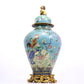 A cloisonne flower and bird pattern jar