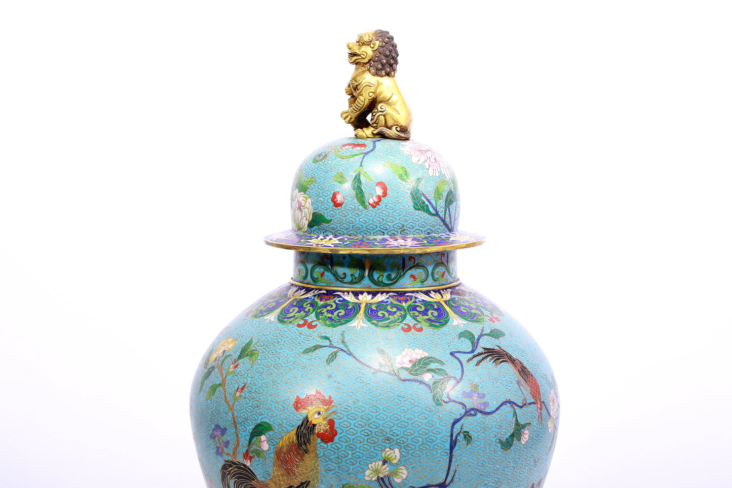 A cloisonne flower and bird pattern jar